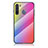 Silikon Schutzhülle Rahmen Tasche Hülle Spiegel Farbverlauf Regenbogen LS2 für Samsung Galaxy A21 European Rosa