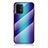 Silikon Schutzhülle Rahmen Tasche Hülle Spiegel Farbverlauf Regenbogen LS2 für Samsung Galaxy A91 Blau