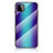 Silikon Schutzhülle Rahmen Tasche Hülle Spiegel Farbverlauf Regenbogen LS2 für Samsung Galaxy F42 5G Blau