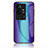 Silikon Schutzhülle Rahmen Tasche Hülle Spiegel Farbverlauf Regenbogen LS2 für Vivo iQOO 11 5G Blau