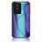 Silikon Schutzhülle Rahmen Tasche Hülle Spiegel Farbverlauf Regenbogen LS2 für Vivo Y02 Blau