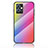 Silikon Schutzhülle Rahmen Tasche Hülle Spiegel Farbverlauf Regenbogen LS2 für Vivo Y55s 5G Rosa