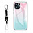 Silikon Schutzhülle Rahmen Tasche Hülle Spiegel Farbverlauf Regenbogen M01 für Apple iPhone 14 Pro Max Cyan