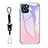 Silikon Schutzhülle Rahmen Tasche Hülle Spiegel Farbverlauf Regenbogen M01 für Apple iPhone 14 Pro Max Rosa