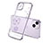 Silikon Schutzhülle Ultra Dünn Tasche Durchsichtig Transparent Blumen für Apple iPhone 13 Mini Violett