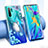 Silikon Schutzhülle Ultra Dünn Tasche Durchsichtig Transparent Blumen T02 für Huawei P30 Pro New Edition Blau