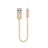 USB Ladekabel Kabel 15cm S01 für Apple iPad 4 Gold