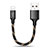 USB Ladekabel Kabel 25cm S03 für Apple iPhone 7 Schwarz