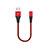 USB Ladekabel Kabel 30cm D16 für Apple iPhone 12 Max Rot