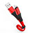 USB Ladekabel Kabel 30cm S04 für Apple iPhone SE Rot
