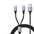 USB Ladekabel Kabel Android Micro USB Type-C 2A H01 für Apple iPhone 15 Pro Schwarz