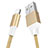 USB Ladekabel Kabel D04 für Apple iPad Air Gold