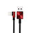 USB Ladekabel Kabel D19 für Apple iPad Pro 12.9 (2020) Rot