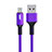 USB Ladekabel Kabel D21 für Apple iPad Mini 5 (2019) Violett