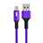 USB Ladekabel Kabel D21 für Apple iPad Pro 12.9 (2018) Violett