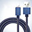 USB Ladekabel Kabel L04 für Apple iPad 4 Blau