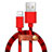 USB Ladekabel Kabel L05 für Apple iPhone 13 Pro Rot