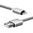 USB Ladekabel Kabel L07 für Apple iPad Air 2 Silber