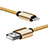 USB Ladekabel Kabel L07 für Apple iPad Air 4 10.9 (2020) Gold