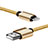 USB Ladekabel Kabel L07 für Apple iPad Mini 4 Gold