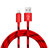 USB Ladekabel Kabel L10 für Apple iPad 4 Rot