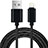 USB Ladekabel Kabel L13 für Apple iPad 10.2 (2020) Schwarz