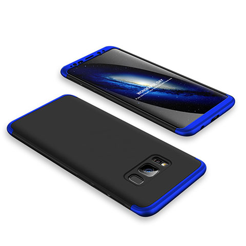 Coque Plastique Mat Protection Integrale 360 Degres Avant et Arriere Etui Housse M01 pour Samsung Galaxy S8 Plus Blau und Schwarz