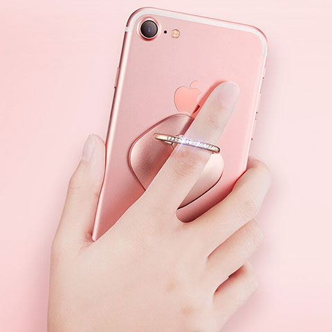 Fingerring Ständer Smartphone Halter Halterung Universal R03 Rosegold