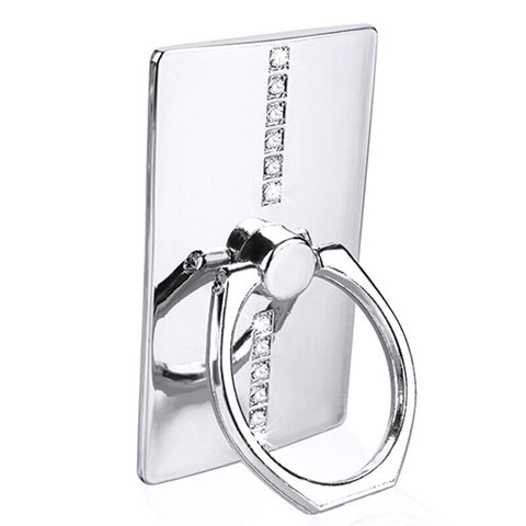 Fingerring Ständer Smartphone Halter Halterung Universal R10 Silber