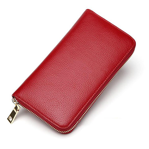 Handtasche Clutch Handbag Leder Lichee Pattern Universal Rot