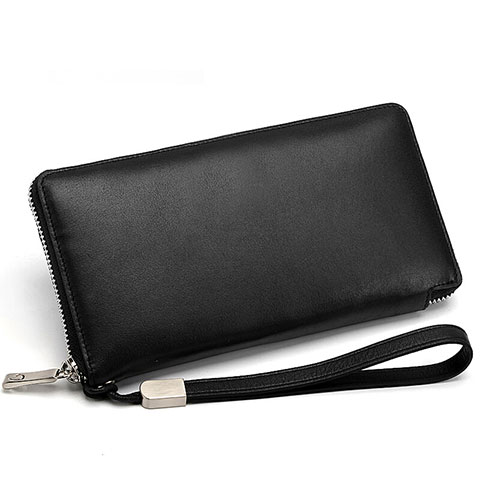 Handtasche Clutch Handbag Schutzhülle Leder Universal H18 Schwarz