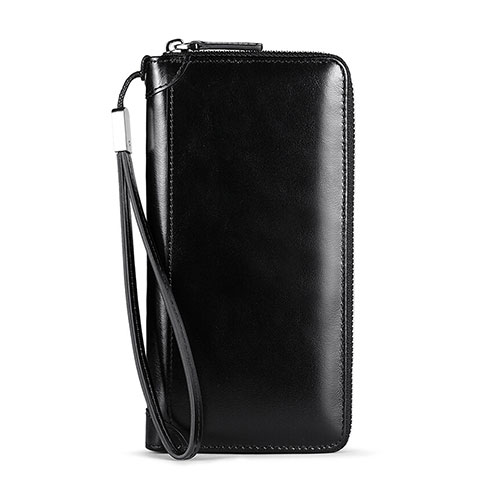 Handtasche Clutch Handbag Schutzhülle Leder Universal H32 Schwarz