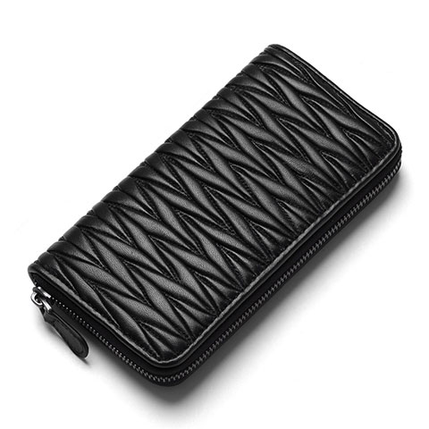 Handtasche Clutch Handbag Schutzhülle Leder Universal H35 Schwarz