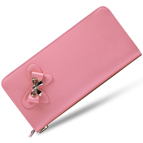 Handtasche Clutch Handbag Tasche Leder Universal Rosa