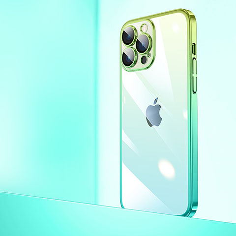 Handyhülle Hülle Crystal Hartschalen Tasche Schutzhülle Farbverlauf QC1 für Apple iPhone 15 Pro Max Grün