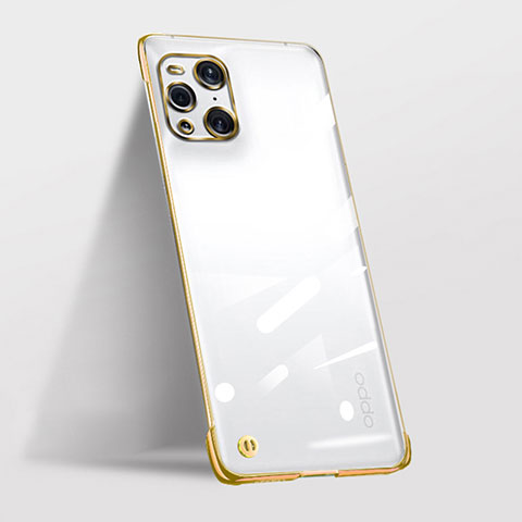 Handyhülle Hülle Crystal Hartschalen Tasche Schutzhülle H01 für Oppo Find X3 Pro 5G Gold