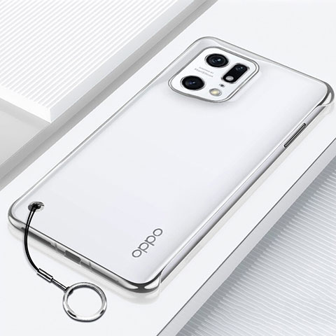 Handyhülle Hülle Crystal Hartschalen Tasche Schutzhülle H01 für Oppo Find X5 5G Silber