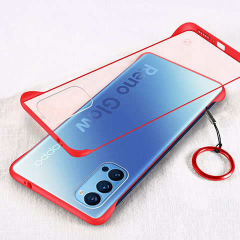 Handyhülle Hülle Crystal Hartschalen Tasche Schutzhülle H01 für Oppo Reno4 Pro 5G Rot