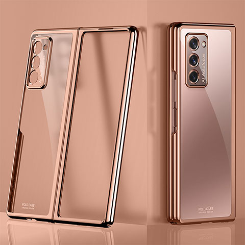 Handyhülle Hülle Crystal Hartschalen Tasche Schutzhülle H01 für Samsung Galaxy Z Fold2 5G Rosegold