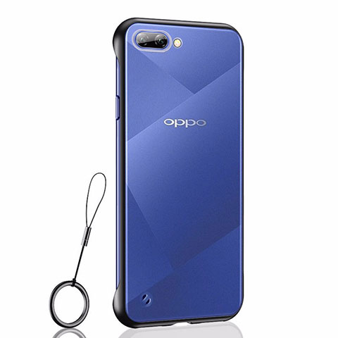 Handyhülle Hülle Crystal Hartschalen Tasche Schutzhülle H02 für Oppo A12e Schwarz