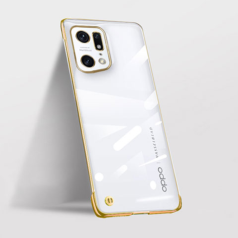 Handyhülle Hülle Crystal Hartschalen Tasche Schutzhülle H02 für Oppo Find X5 Pro 5G Gold