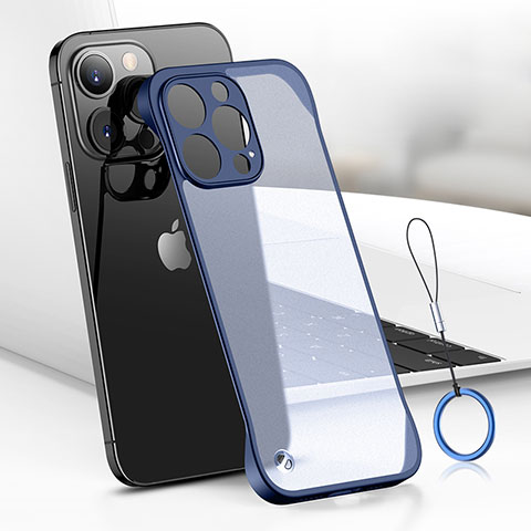 Handyhülle Hülle Crystal Hartschalen Tasche Schutzhülle H03 für Apple iPhone 15 Pro Blau