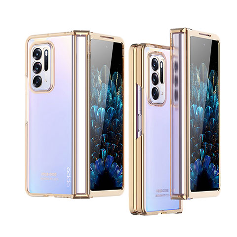 Handyhülle Hülle Crystal Hartschalen Tasche Schutzhülle H03 für Oppo Find N 5G Gold