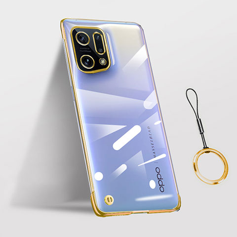 Handyhülle Hülle Crystal Hartschalen Tasche Schutzhülle H03 für Oppo Find X5 5G Gold