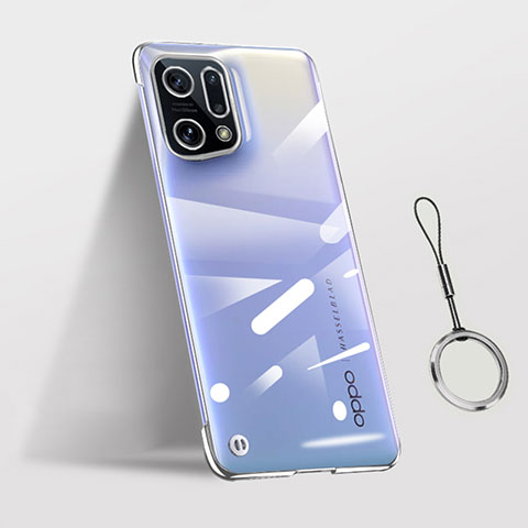 Handyhülle Hülle Crystal Hartschalen Tasche Schutzhülle H03 für Oppo Find X5 5G Silber