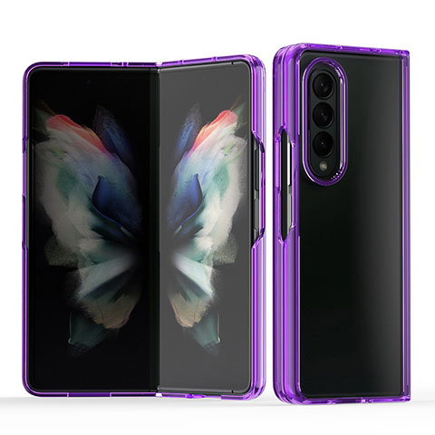 Handyhülle Hülle Crystal Hartschalen Tasche Schutzhülle H03 für Samsung Galaxy Z Fold4 5G Violett