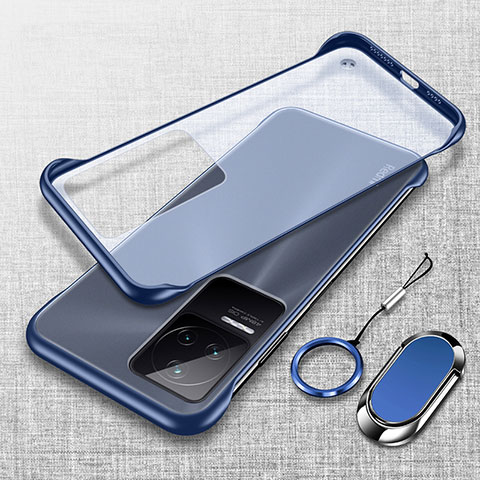 Handyhülle Hülle Crystal Hartschalen Tasche Schutzhülle H04 für Xiaomi Poco F4 5G Blau