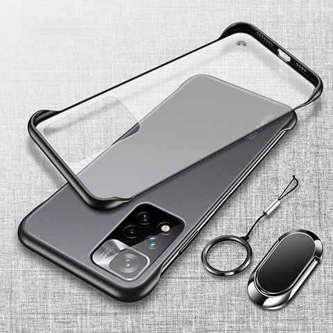 Handyhülle Hülle Crystal Hartschalen Tasche Schutzhülle H04 für Xiaomi Redmi Note 11 Pro+ Plus 5G Schwarz