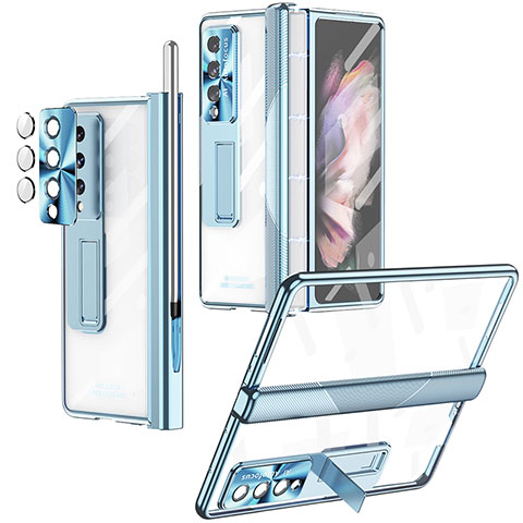 Handyhülle Hülle Crystal Hartschalen Tasche Schutzhülle H05 für Samsung Galaxy Z Fold3 5G Blau