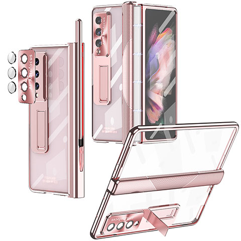 Handyhülle Hülle Crystal Hartschalen Tasche Schutzhülle H05 für Samsung Galaxy Z Fold3 5G Rosegold